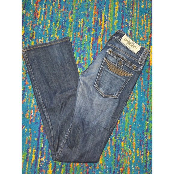 Taverniti So Jeans Denim - Y2k Taverniti So Jeans Janis 18 Bootcut Dark Wash Distressed Denim Womens 26